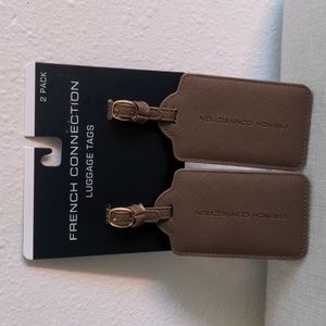 NWT FRENCH CONNECTION - 2 pack luggage tags, Mocha